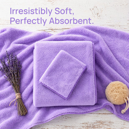 18-Piece Coral Fleece Bath Towel Set, 4 Bath Towels 4 Hand Towels 10 Washcloths,