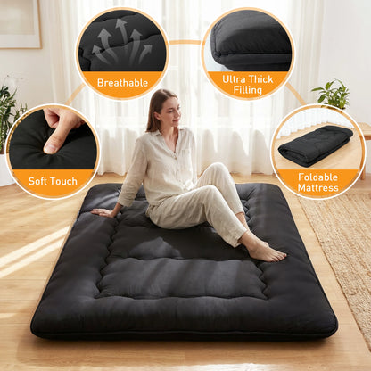 4" Portable Soft Floor Mattress w/Removable Washable Cover