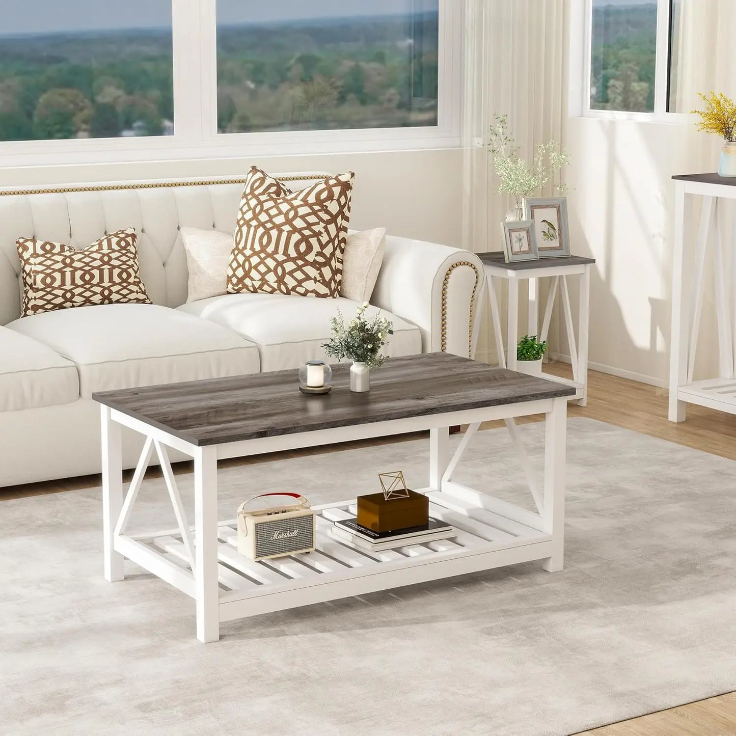 Modern Farmhouse Rectangular Coffee Table