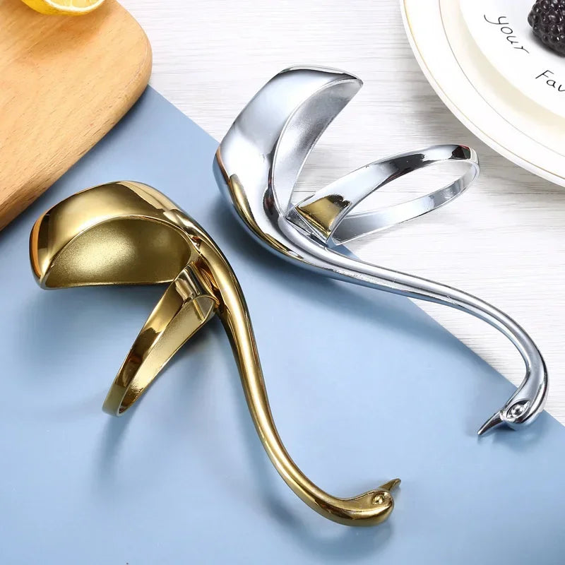 Elegant Swan Tableware Holder, Stainless Steel Spoon and Fork Base