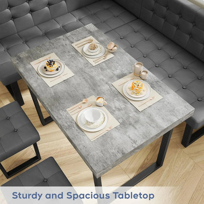 5pc Modern Corner Dining Table Set, 72" Breakfast Nook