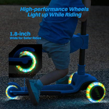 2 in 1 Toddler 3 Wheel Scooter, Adjustable Handlebars