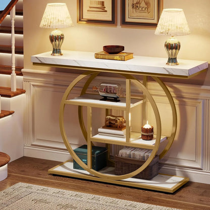 41.3" Console Table, 4-Tier, Sofa, Entryway Table