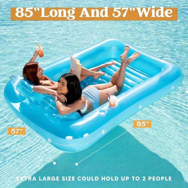 Inflatable Tanning Pool Lounger, Float, 85" x 57"