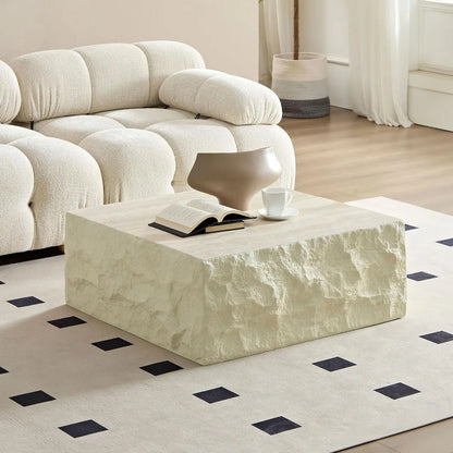 Modern, Oval Living Room Table w/ Faux Marble Top