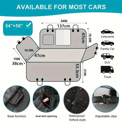Dog Hammock, Car Seat Cover for Pets, 100% Waterproof, Scratch Proof