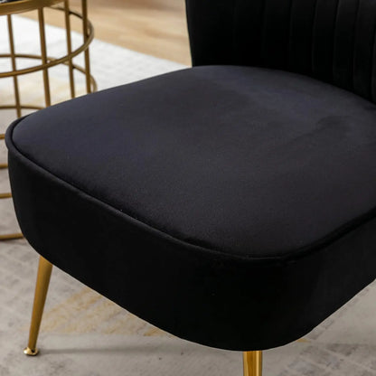 Set (2) Comfy Mid Century Velvet Accent Chair, Armless