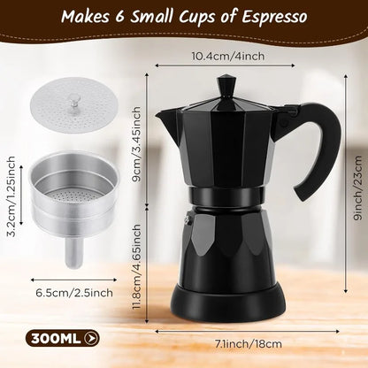 6 Cup Electric Espresso, Coffee, Italian Moka Maker
