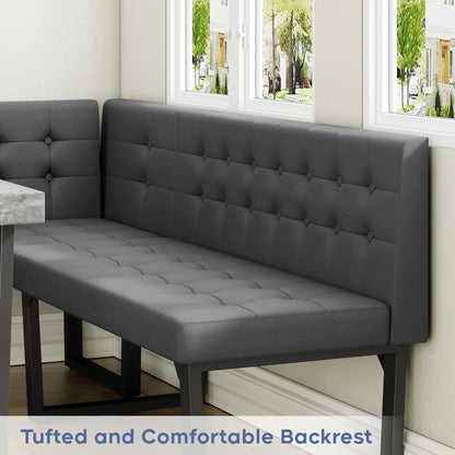 5pc Modern Corner Dining Table Set, 72" Breakfast Nook