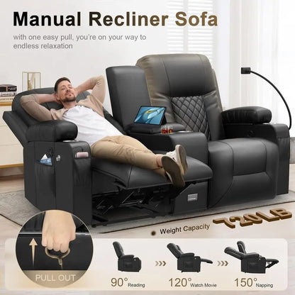 Dual Reclining Loveseat w/Storage, USB Ports, Cup and Phone Holders