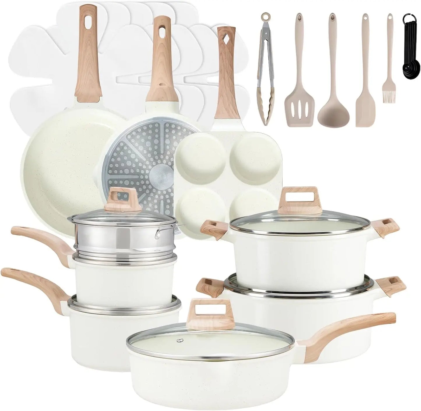 25pc Induction Kitchen Cookware, Pots, Pans, Non-Stick,