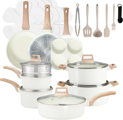 25pc Induction Kitchen Cookware, Pots, Pans, Non-Stick,