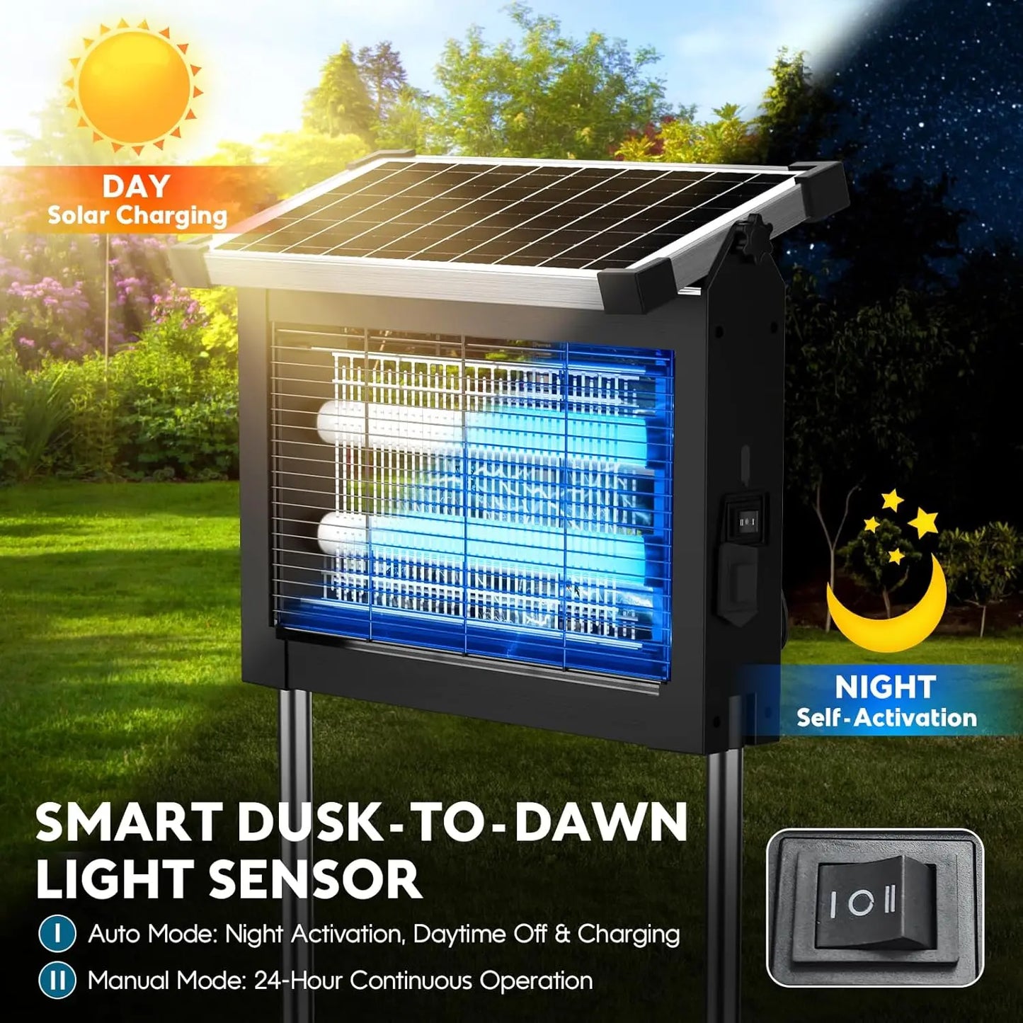 4500V Mosquito, Bug Zapper with Panel Sensor, Waterproof