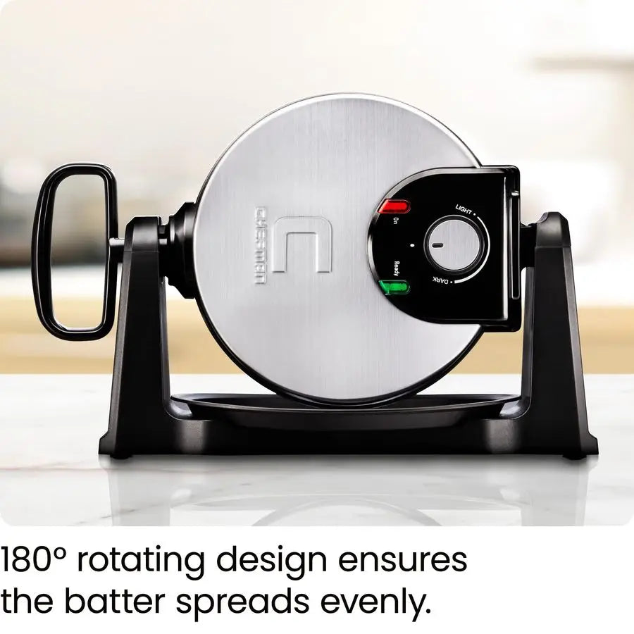 Rotating Waffle Maker, w/Non-Stick Plates, Timer, Locking