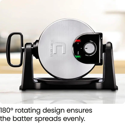 Rotating Waffle Maker, w/Non-Stick Plates, Timer, Locking