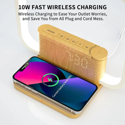 Bedside Dimmable Alarm Clock, Wireless Charging