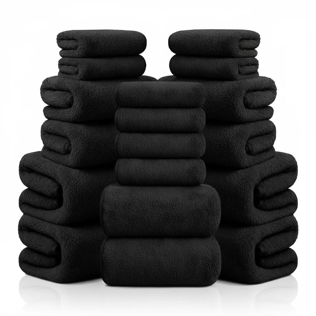 18-Piece Coral Fleece Bath Towel Set, 4 Bath Towels 4 Hand Towels 10 Washcloths,