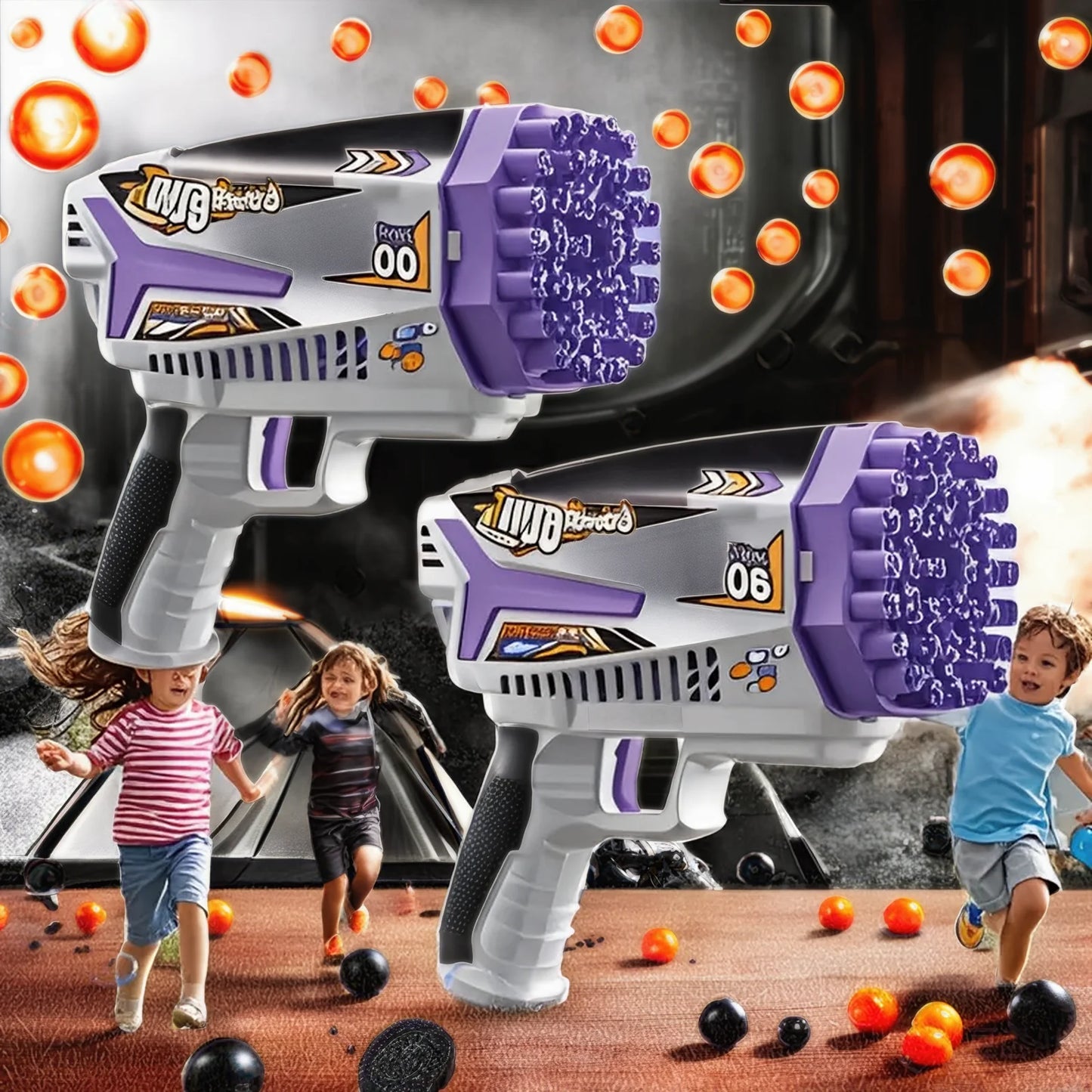 2pk Children’s Toy Bubble Gun, Outdoor