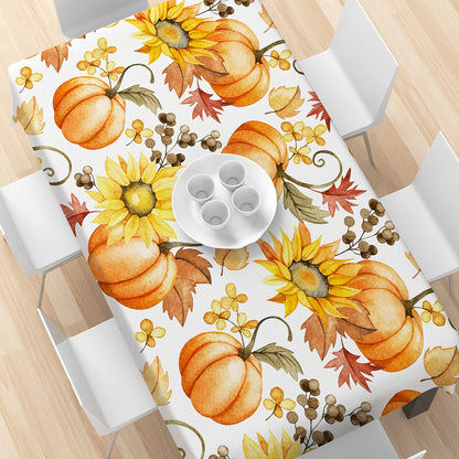 4-sizes Thanksgiving Tablecloth Pumpkin Maple Leaf, Sunflower, Autumn