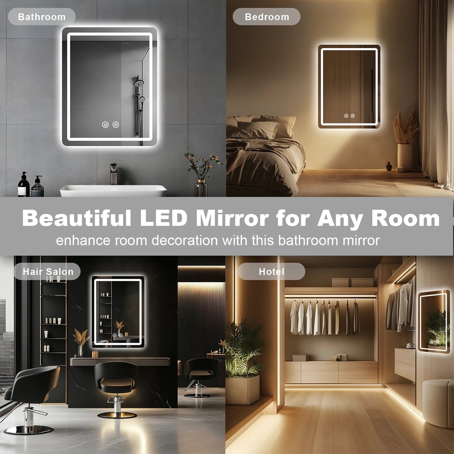 20"x28" Fogless LED Bathroom Vanity Mirror with Backlit Lights