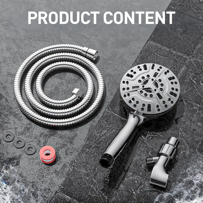 10 Mode Shower Head w/Handheld w/59" Stainless Hose