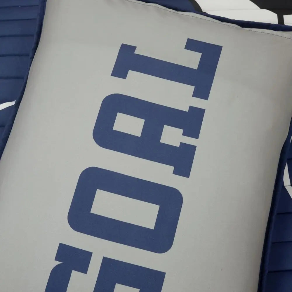 Navy & Gray Soccer Themed Reversible Quilt Set, 4-Piece
