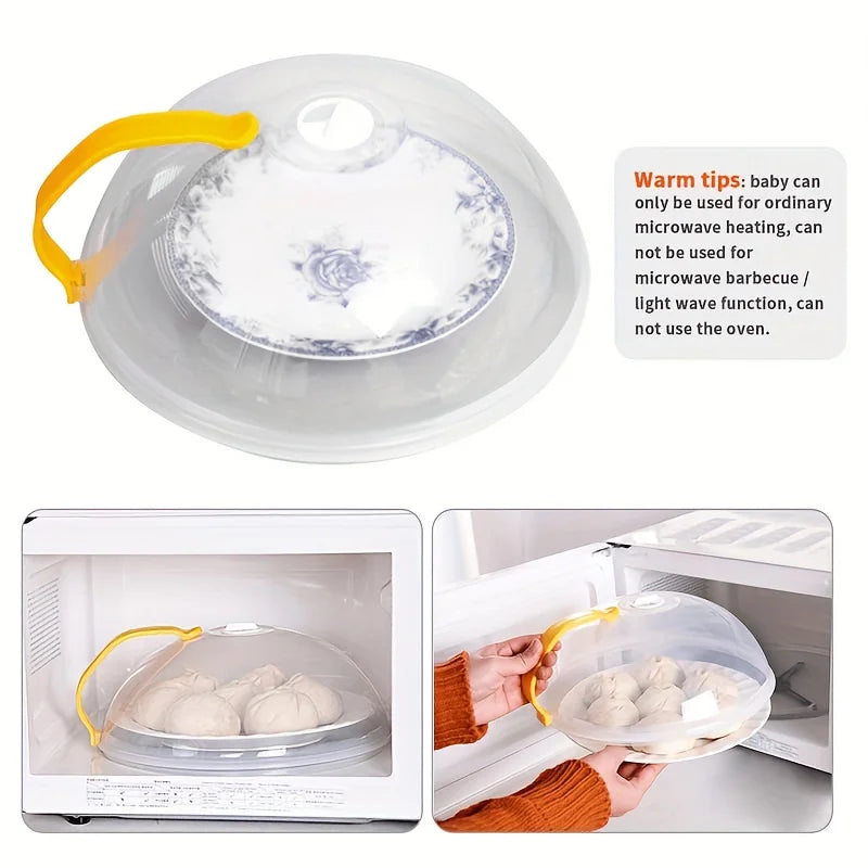 Microwave Splash Proof Cover w/Steam Vents & Easy Grip Handle
