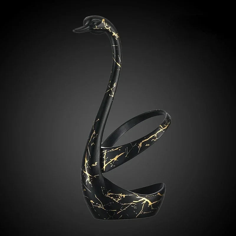 Elegant Swan Tableware Holder, Stainless Steel Spoon and Fork Base