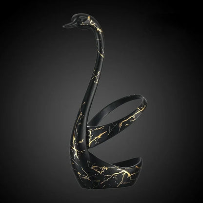 Elegant Swan Tableware Holder, Stainless Steel Spoon and Fork Base