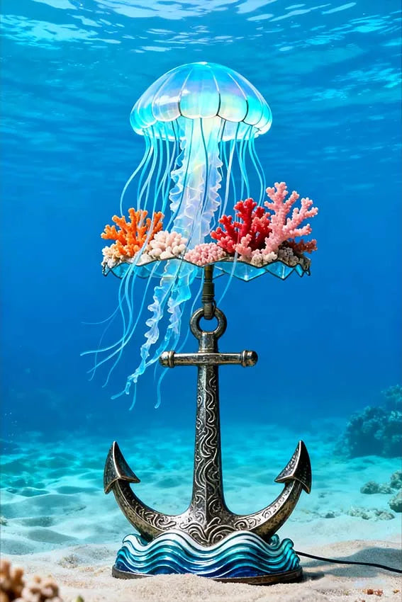 Elegant Floral Glass Table Lamp, Metal Sign Warm Beige