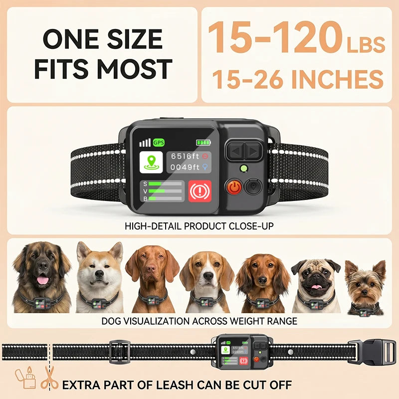 Wireless Outdoor GPS Dog Fencing System Collar, Waterproof, Wireless