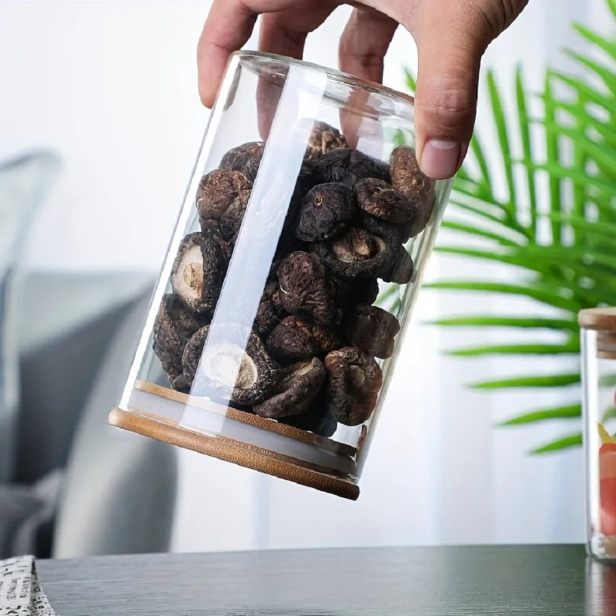 12pc Portable Airtight Glass Storage Jar w/ Bamboo Lid