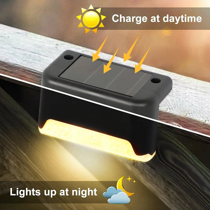 Outdoor Waterproof Solar Lights, Garden, Landscape, Step and Fence Lights