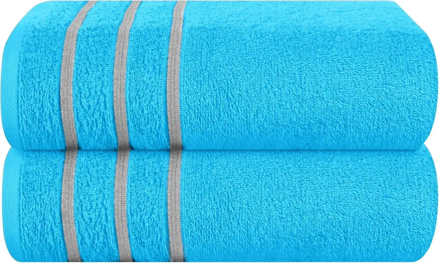 2pc Oversized Bath Towels 28x55" – Ultra Absorbent Quick-Dry