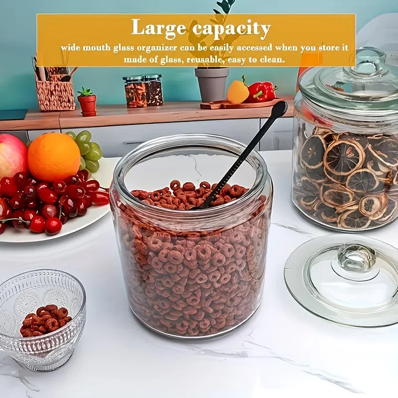 Set (2) Glass Pantry Jars w/Flip Lids – Ideal for Pantry & Kitchen Countertops