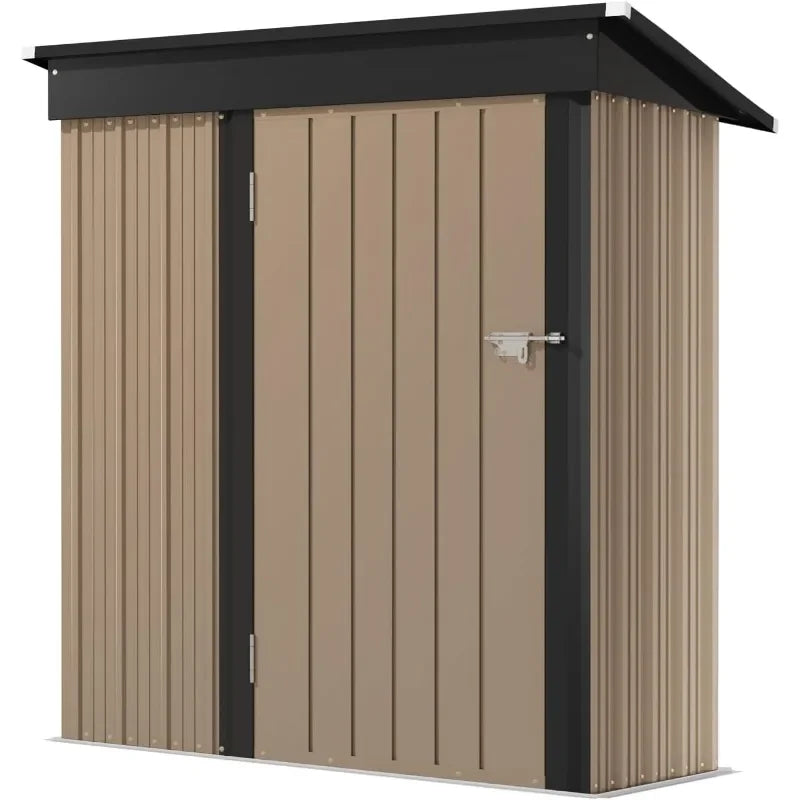 Lockable Metal Outdoor Garden Shed 5'x3', Anti-Corrosion