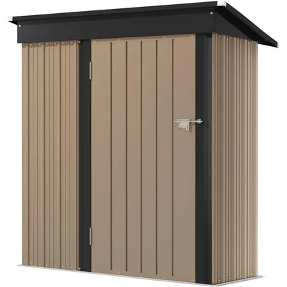 Lockable Metal Outdoor Garden Shed 5'x3', Anti-Corrosion
