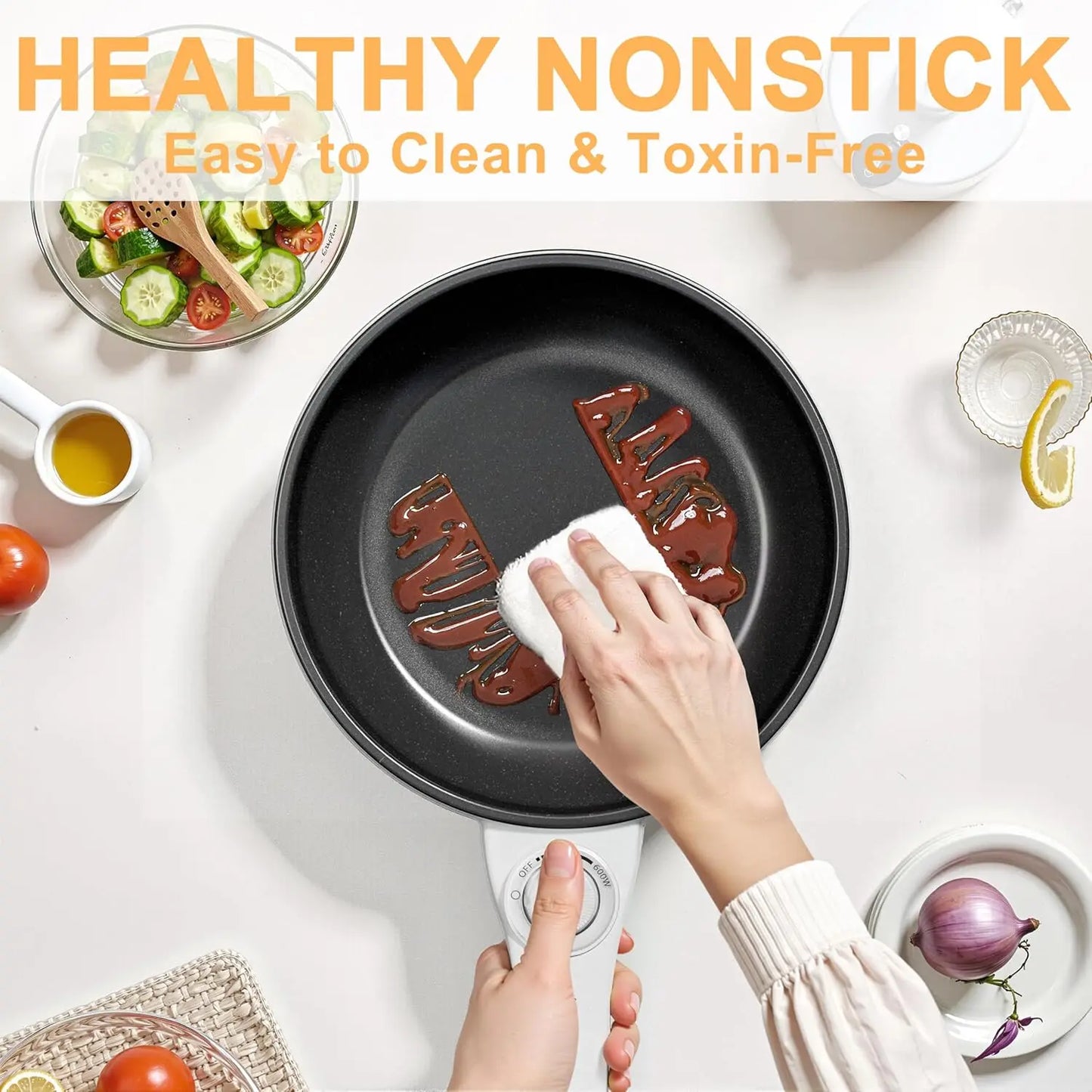 Portable, Multi-food Non-Stick Electric Hot Pot, 1.5L