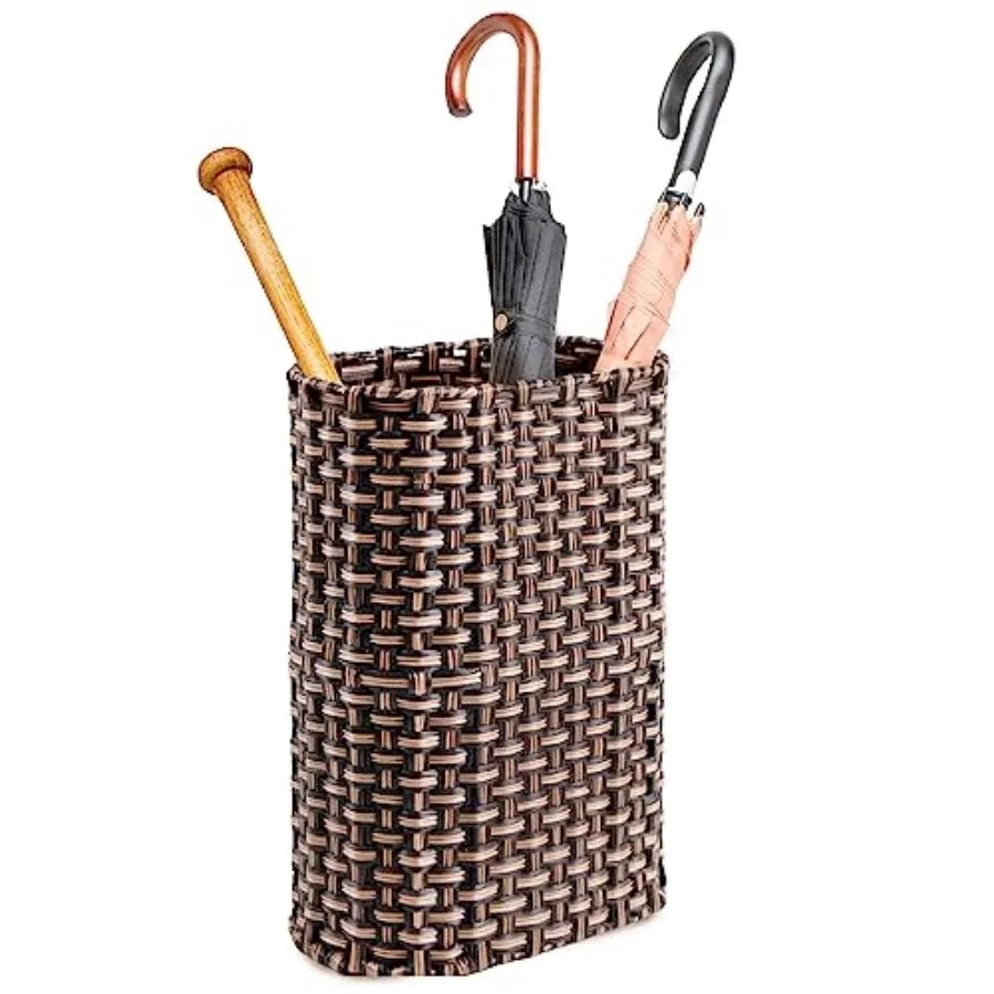 Decorative Hand-woven Wicker Umbrella Holder Indoor / Outdoor, Multi-purpose