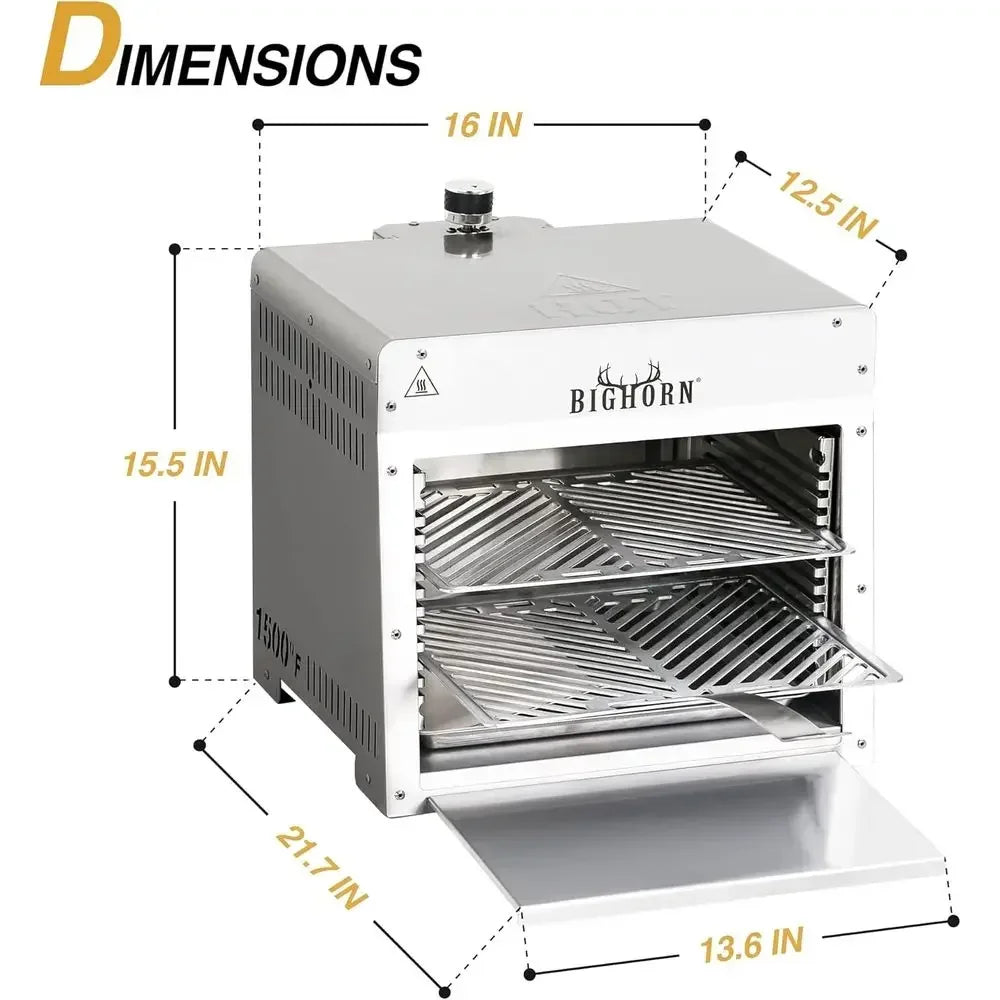 Portable 1500°F Infrared Propane Gas Grill w/Pizza Stone