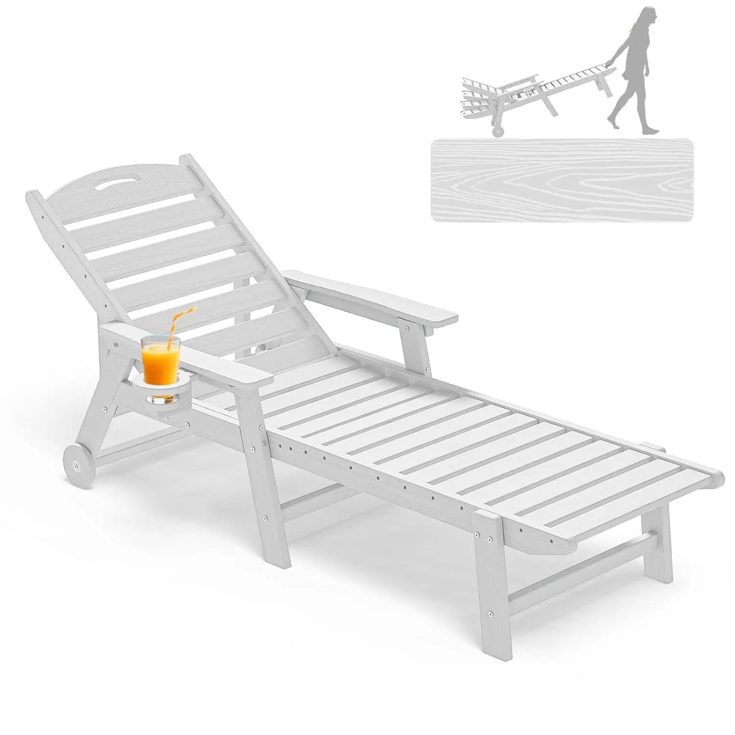 5 Positions Oversized Patio Lounge Chair
