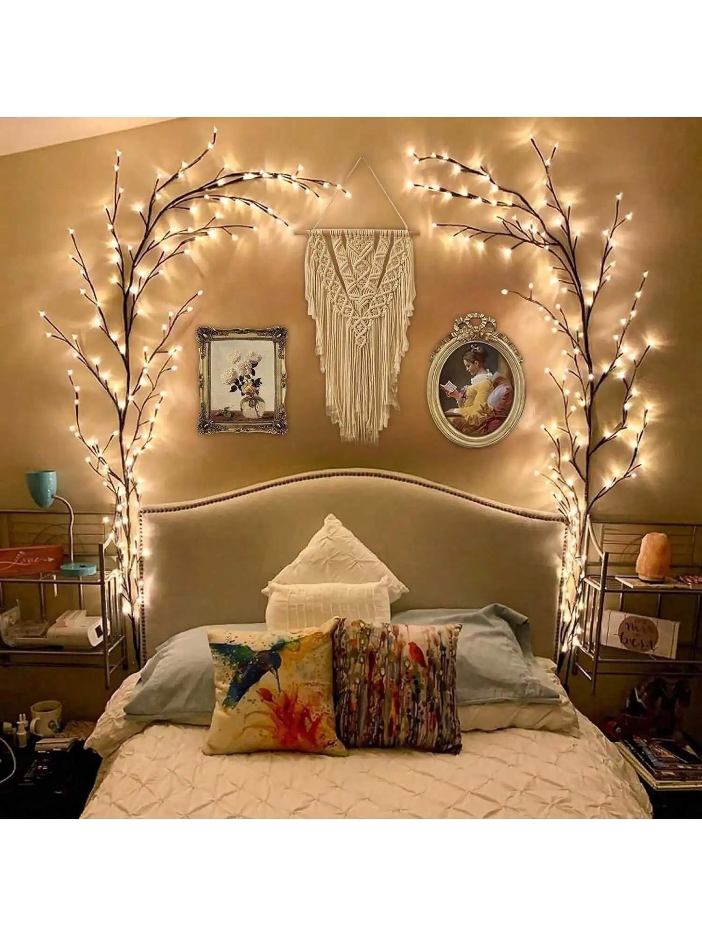1pc 96 LED 6Ft Flexible Tree Branch Willow Fairy Lights w/8 Modes