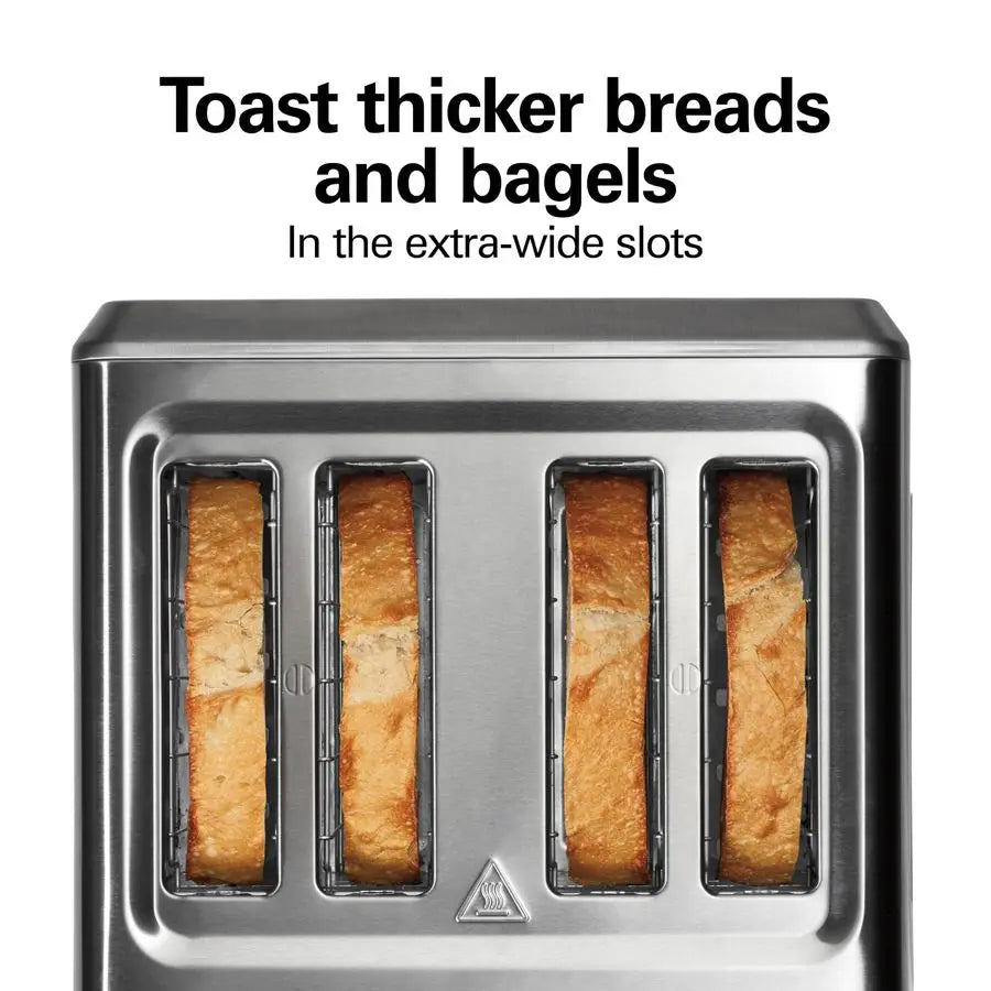 Extra Wide Slots 4 Slice Toaster with Bagel Setting