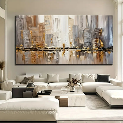 48'x24' Large Modern Abstract Oil Painting, 1.5" Thick Pine Frame