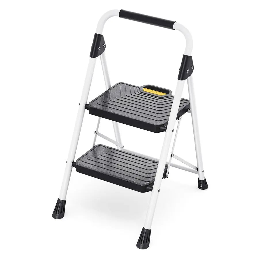 2 Step Sturdy Steel Step Stool, Anti-Slip Pedals,