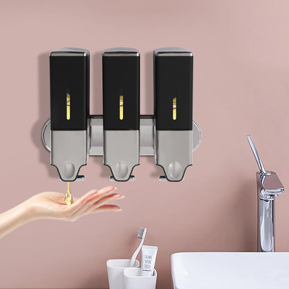 Triple Wall Mount Shampoo, Conditioner, Body Wash Dispenser 1500ml