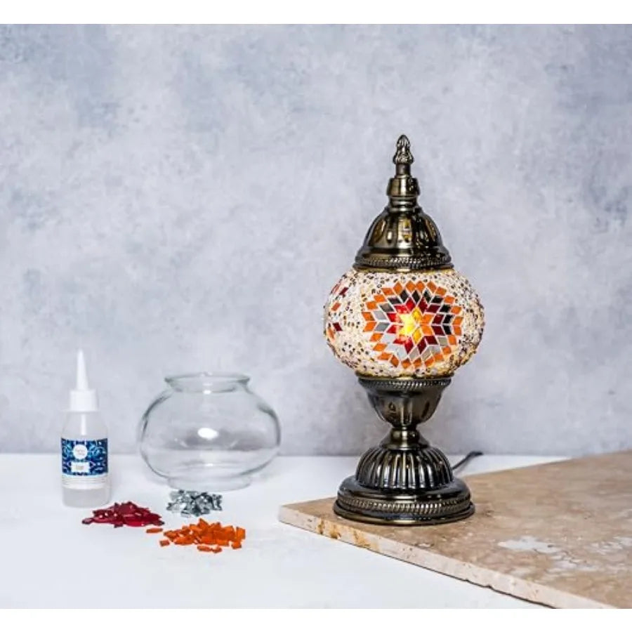 DIY Turkish Mosaic Lamp Kit, Glass Decorative Table Bedside Night Light