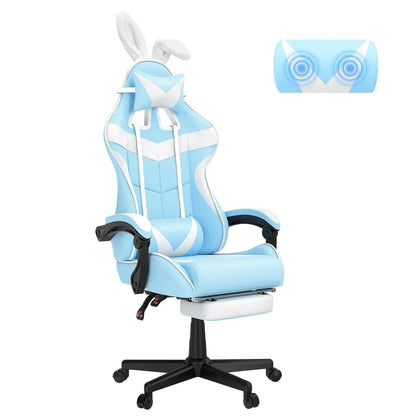 Ergonomic Adjustable Gaming Chair w/Footrest, Headrest, Lumbar Support