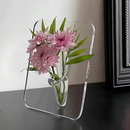Clear Acrylic Vase for Flowers, Modern Art Vase