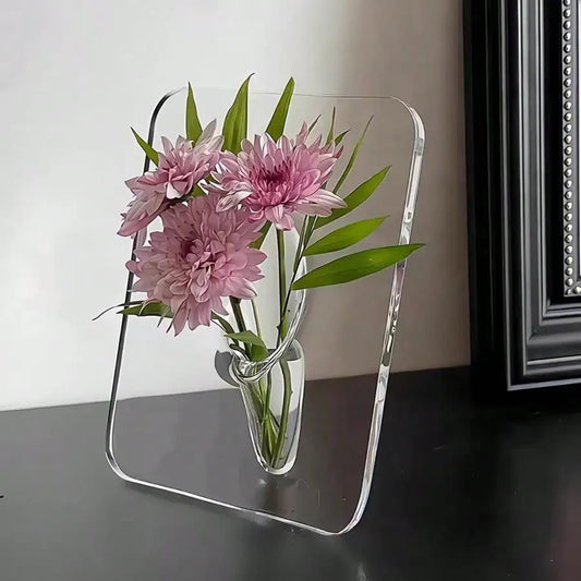 Clear Acrylic Vase for Flowers, Modern Art Vase